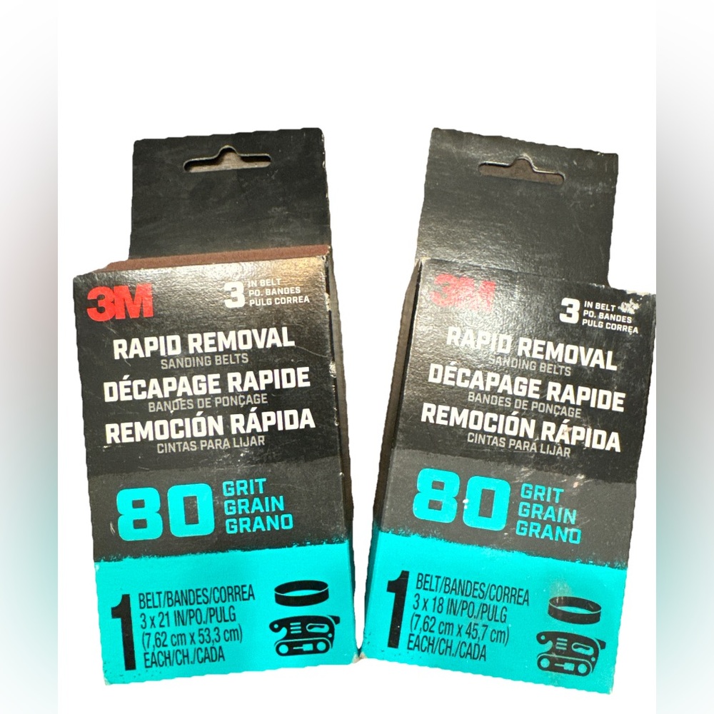 3M Rapid Removal Sanding Belts - 2 Pack 80 Grit Grain